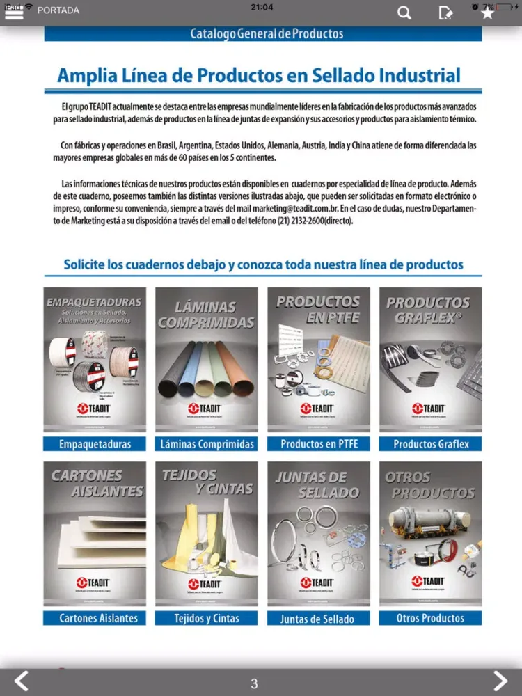 Catalogo de Productos Teadit iPad  Screenshots