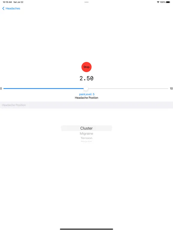 Zrzuty ekranu My Simple Headache Tracker iPad 