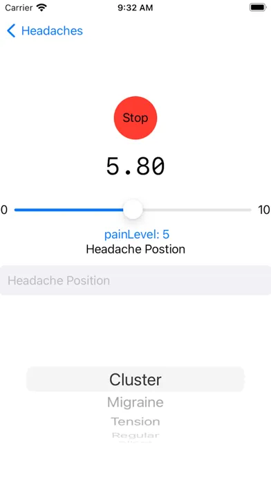 Zrzuty ekranu My Simple Headache Tracker