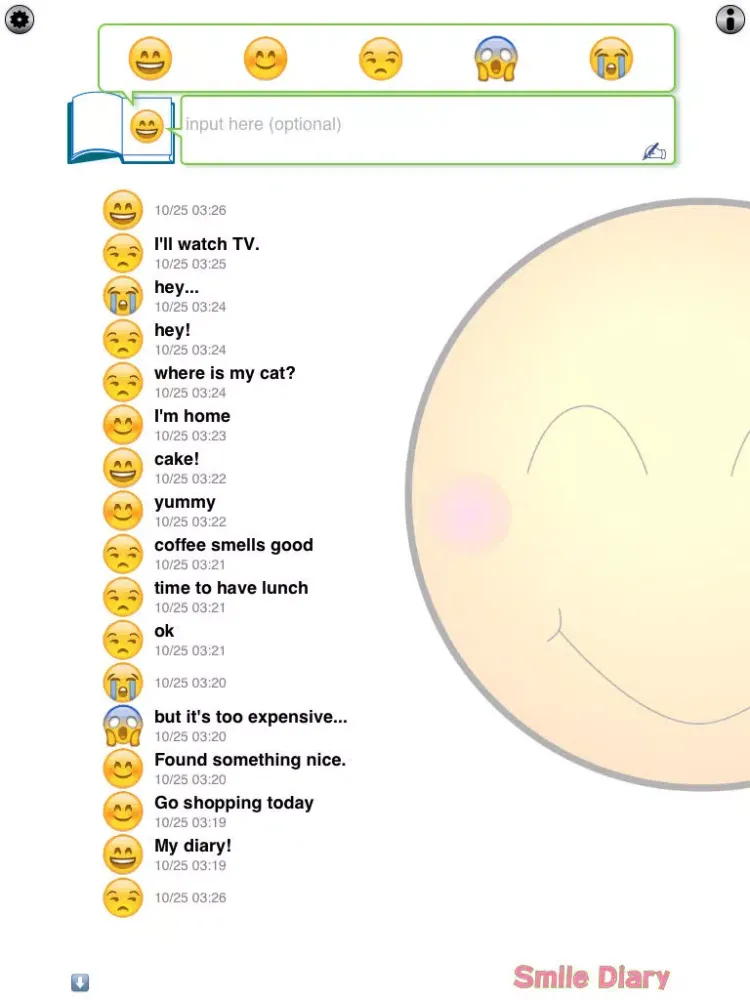 Smile Diary (Utilizing your Calendar) iPad  Screenshots