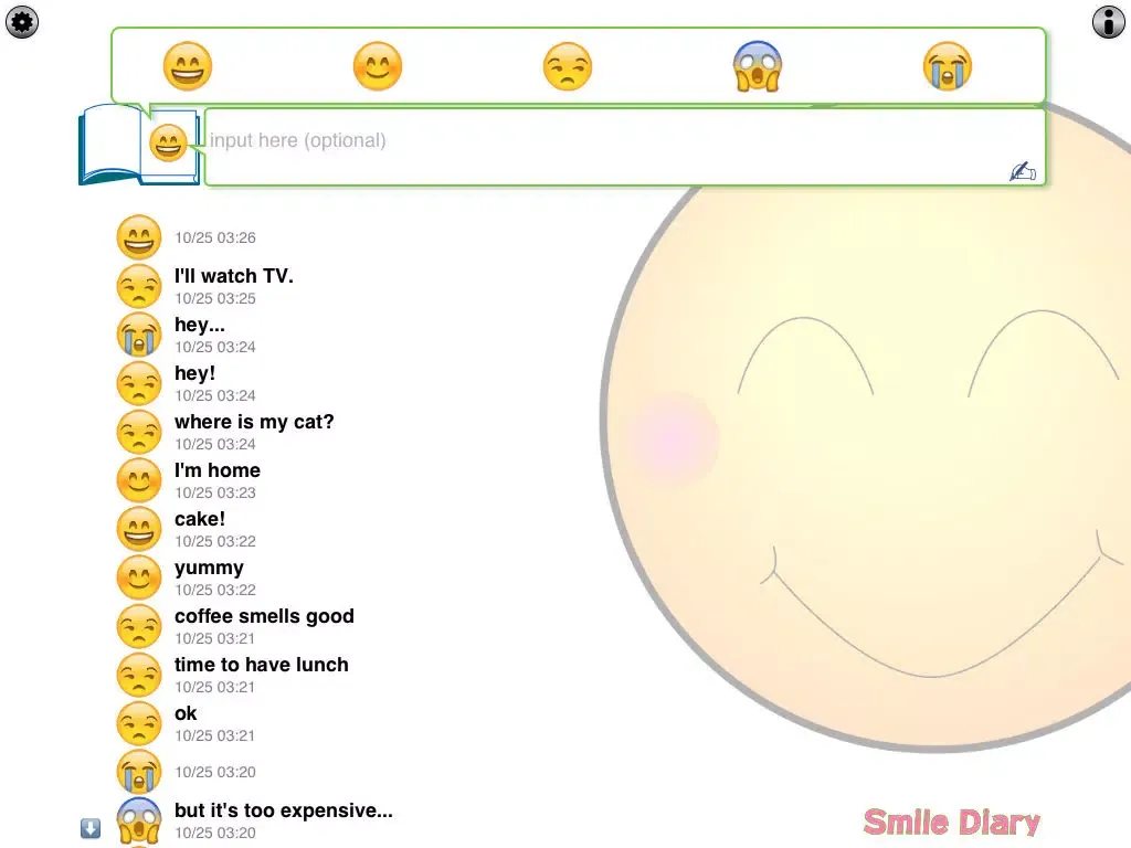 Smile Diary (Utilizing your Calendar) iPad  Screenshots