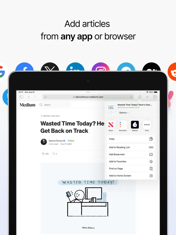 تصاویر BitRead: Bookmark & Read Later iPad 