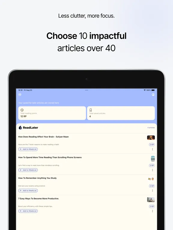 تصاویر BitRead: Bookmark & Read Later iPad 
