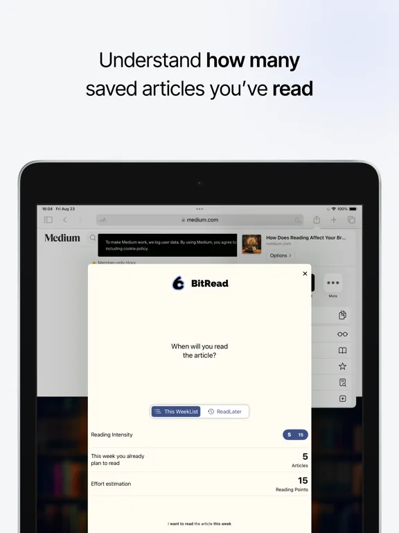 تصاویر BitRead: Bookmark & Read Later iPad 