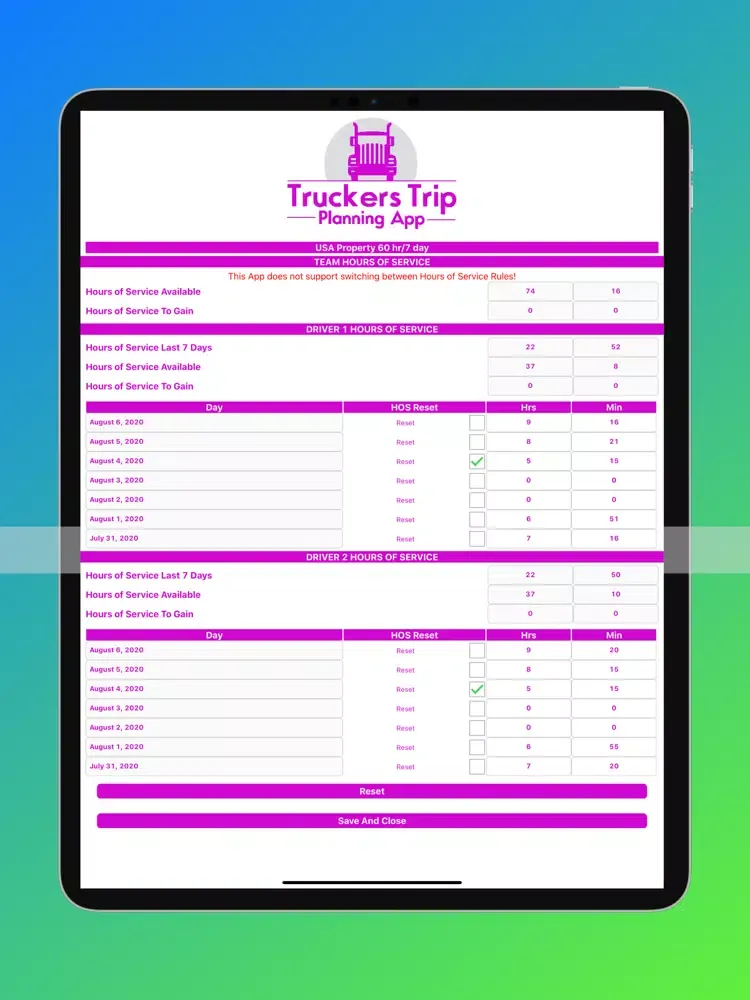 Capturas de tela do HOS Recap Calculator Team iPad 