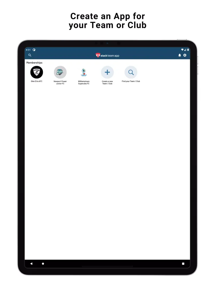 Stack Team App Screenshots