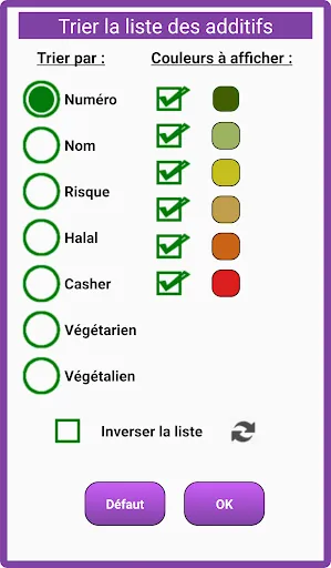 Zrzuty ekranu Food additives
