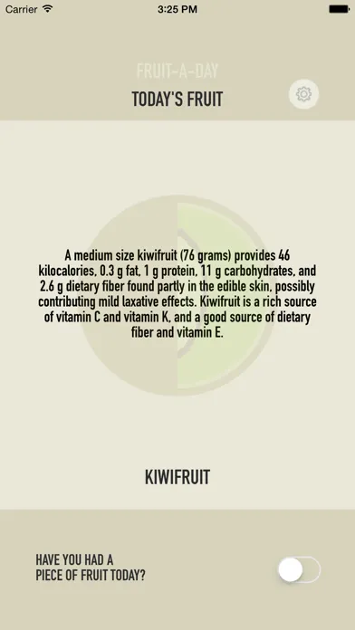 Tangkapan skrin Fruit a Day Nutrition Reminder