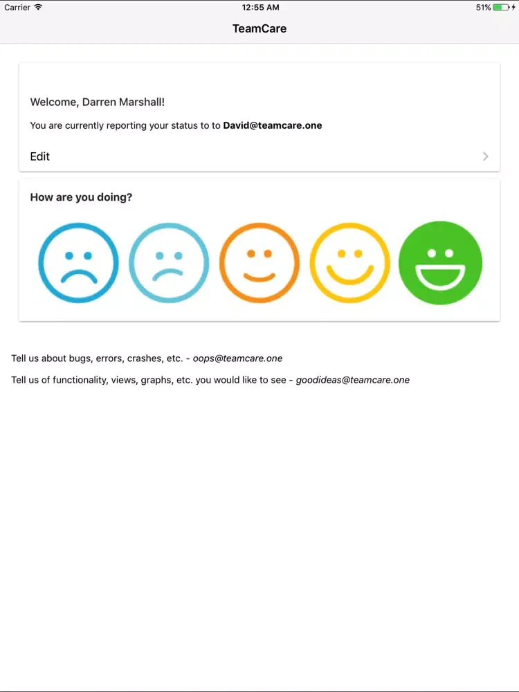 Zrzuty ekranu TeamCare iPad 