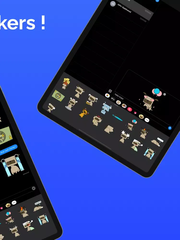 Puggy Sticker Pack - Fun Emoji iPad 应用截图