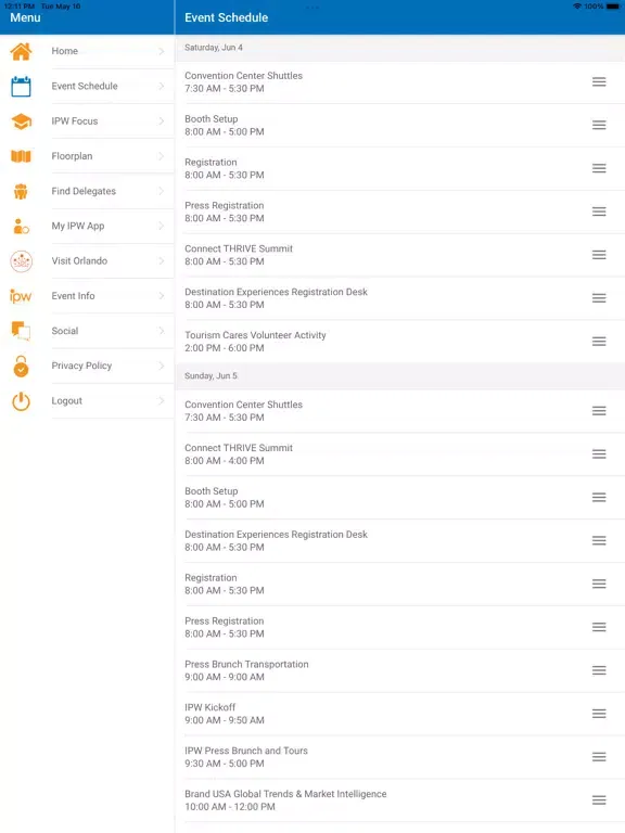 IPW 2022 iPad  Screenshots