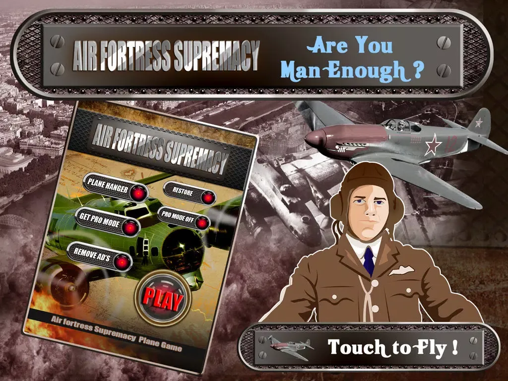 Air fortress Commander FREE - Elite Sky Fighter Brotherhood Vs. Natsi Pilot Assault iPad 应用截图