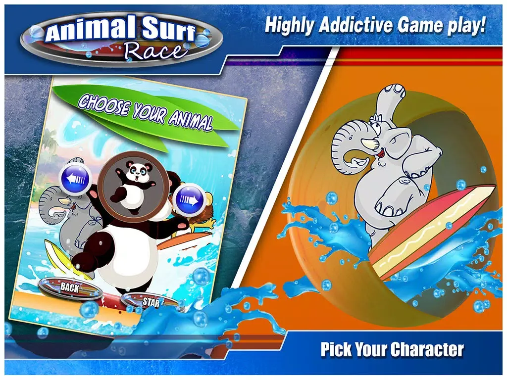 ภาพหน้าจอของ Animal Surf Race - Panda & Friends Crazy Surfing Sports Fun iPad 