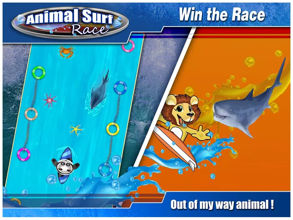 ภาพหน้าจอของ Animal Surf Race - Panda & Friends Crazy Surfing Sports Fun iPad 