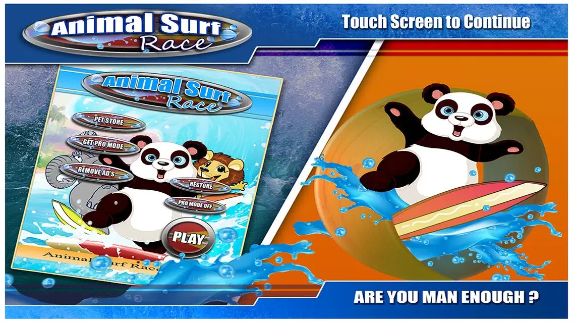 ภาพหน้าจอของ Animal Surf Race - Panda & Friends Crazy Surfing Sports Fun
