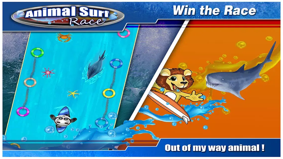 ภาพหน้าจอของ Animal Surf Race - Panda & Friends Crazy Surfing Sports Fun