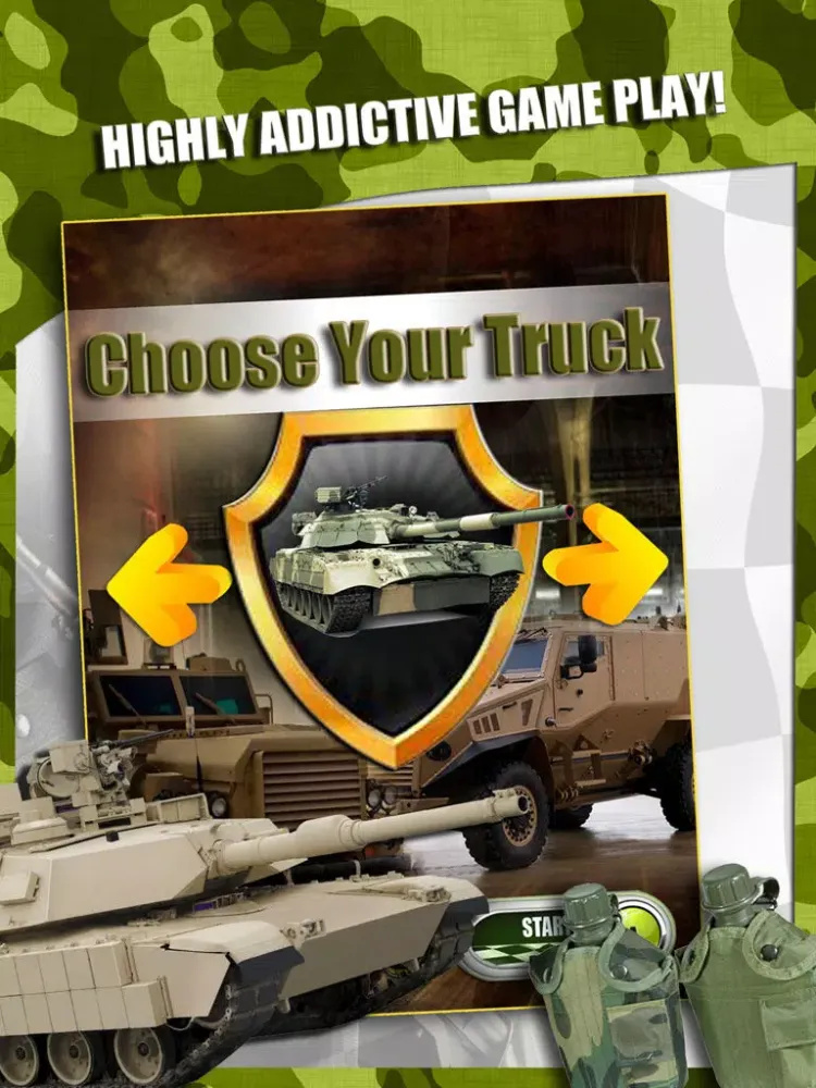 Army Battle Tank & Trucks Racing - Free Realistic Heavy Armor TT Cars Race Games iPad 应用截图