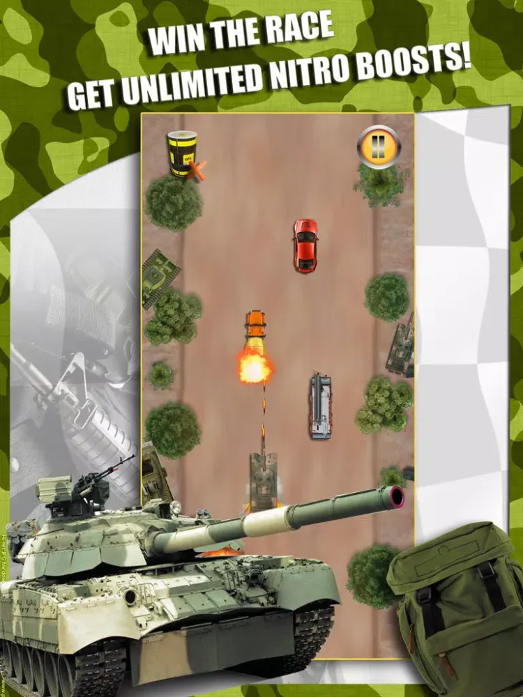 Army Battle Tank & Trucks Racing - Free Realistic Heavy Armor TT Cars Race Games iPad 应用截图
