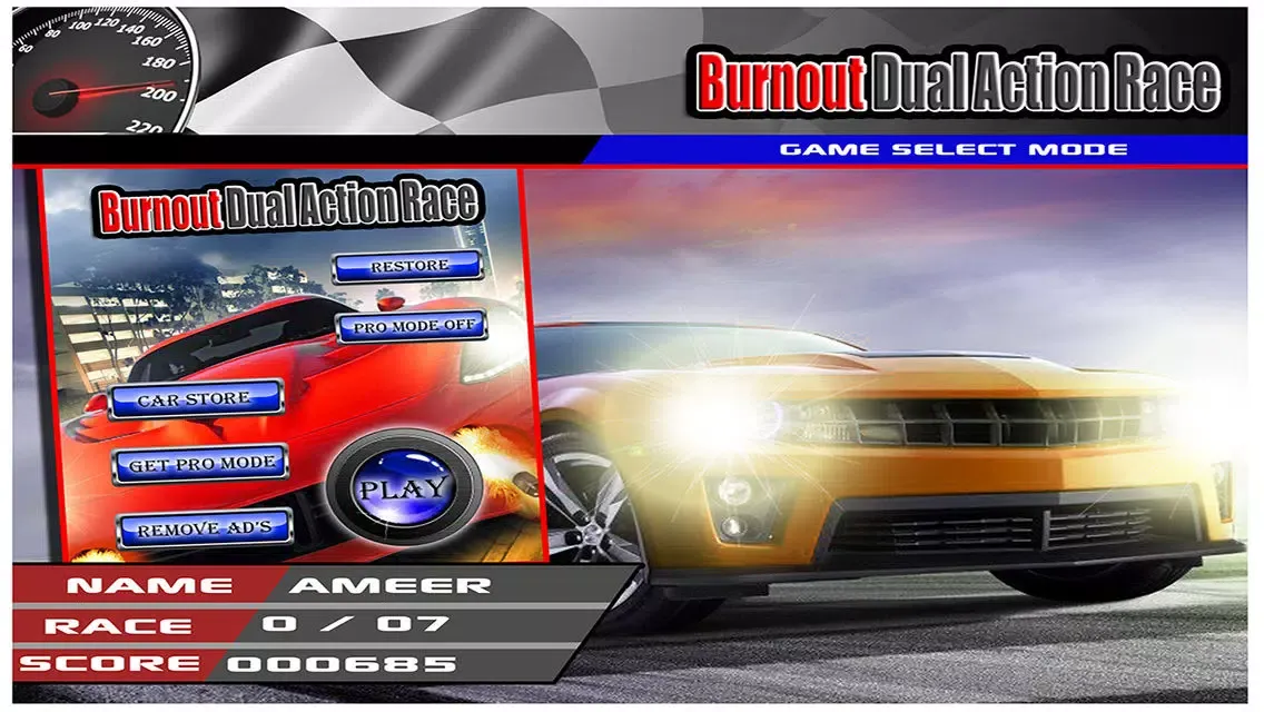 Burnout Dual Action Race Free : Crossover Rivals Take Down Racer स्क्रीनशॉट