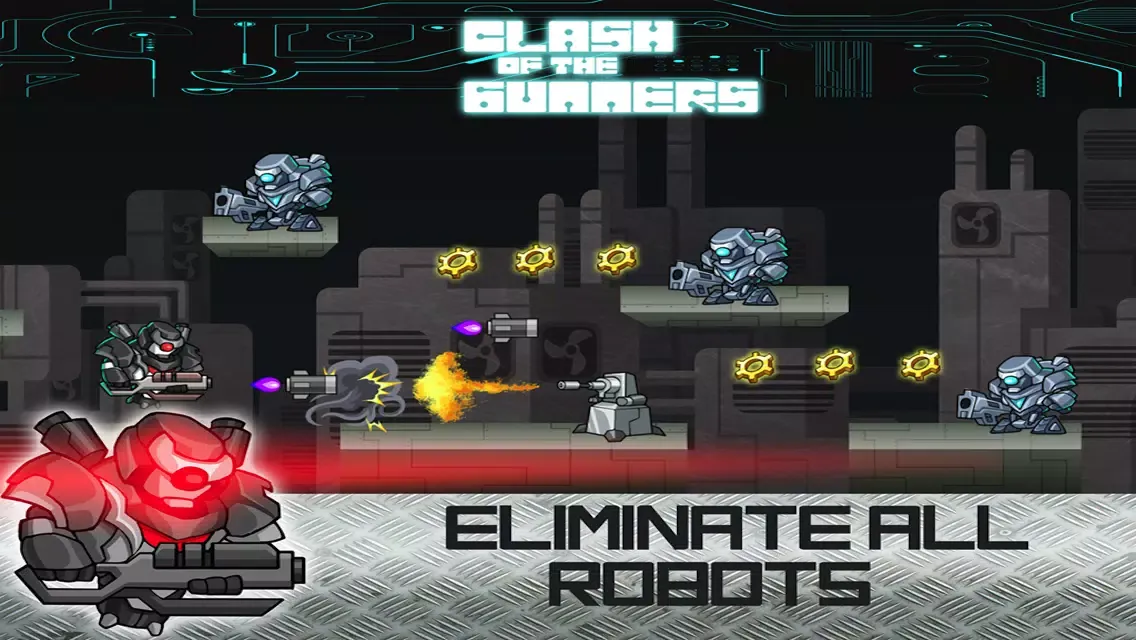 Clash of Gunners FREE - Brutal Sky lander Bots Patrol Skirmish स्क्रीनशॉट