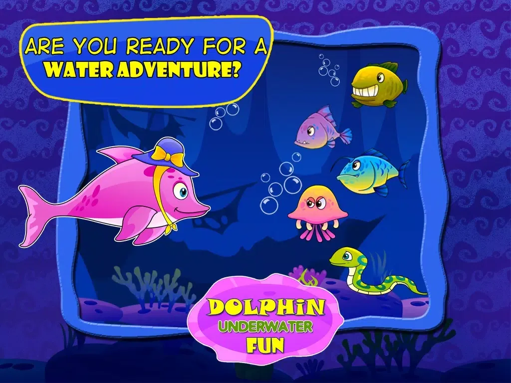 Little Dolphin Really fun Collecting Hooks Game : Free Girly Fish games for girls and boys iPad 應用截圖