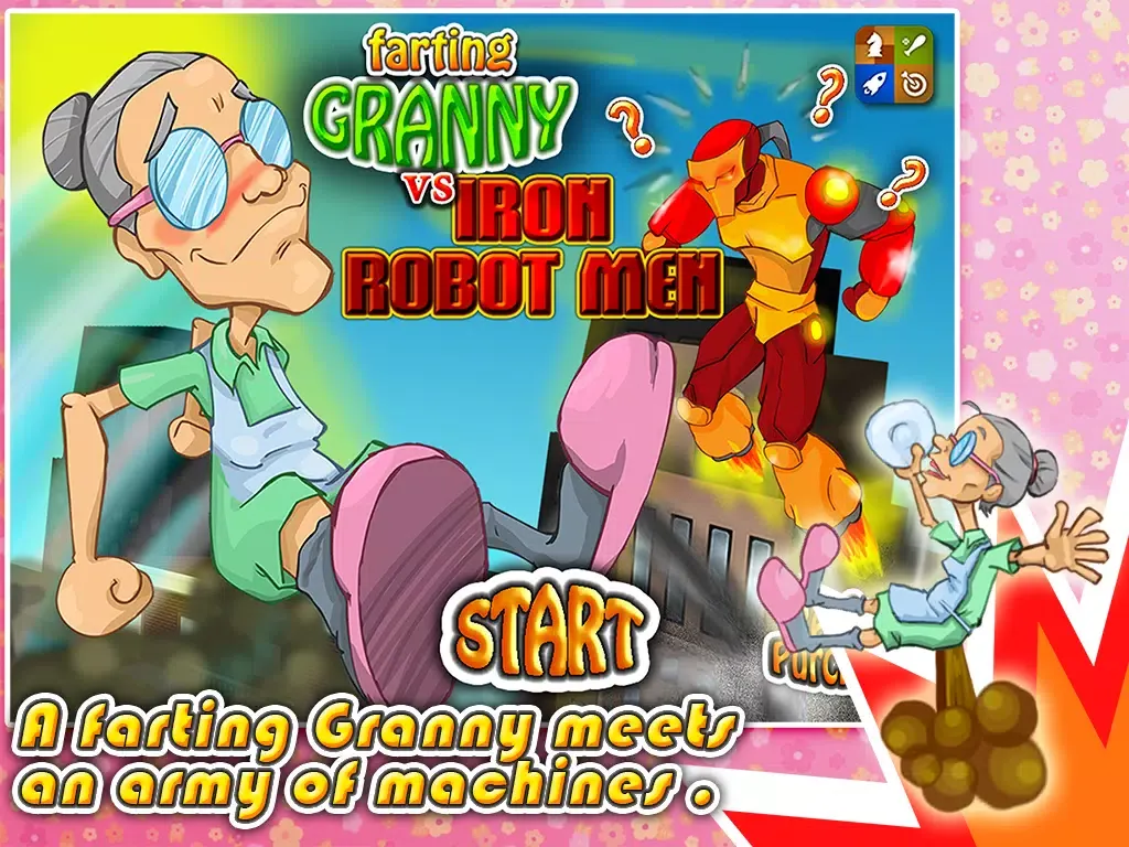 Capturas de tela do Farting Granny vs. Iron Robot Man iPad 