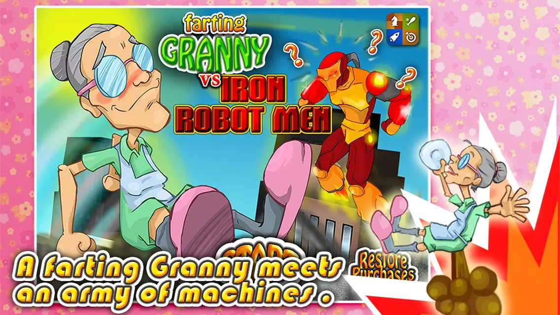 Capturas de tela do Farting Granny vs. Iron Robot Man