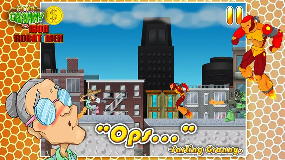 Capturas de tela do Farting Granny vs. Iron Robot Man
