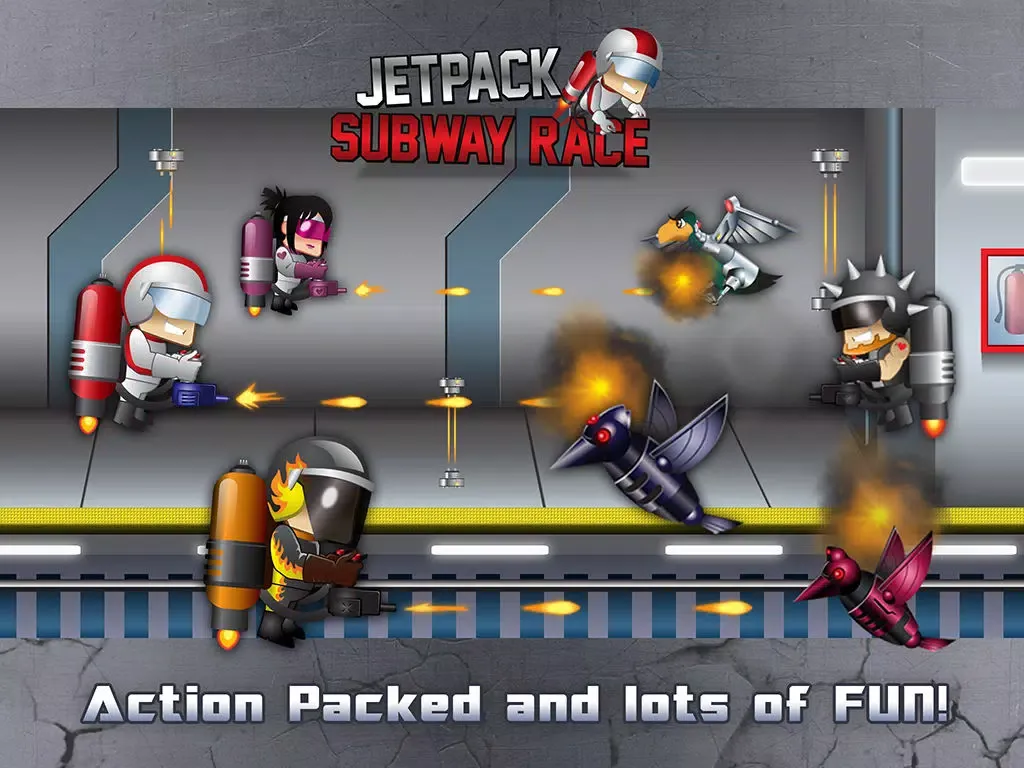 Tangkapan layar Jetpack Subway Fighter - Special Agent Endless Run Game iPad 