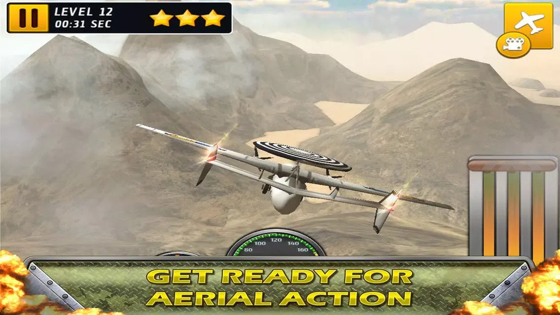 Fly to Park Xtreme Army Airplane Low Flying,landing & Parking Simulator Ekran Görüntüleri
