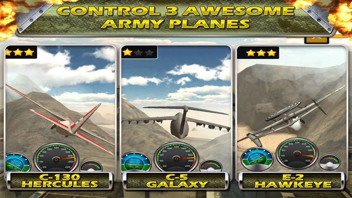 Fly to Park Xtreme Army Airplane Low Flying,landing & Parking Simulator Ekran Görüntüleri