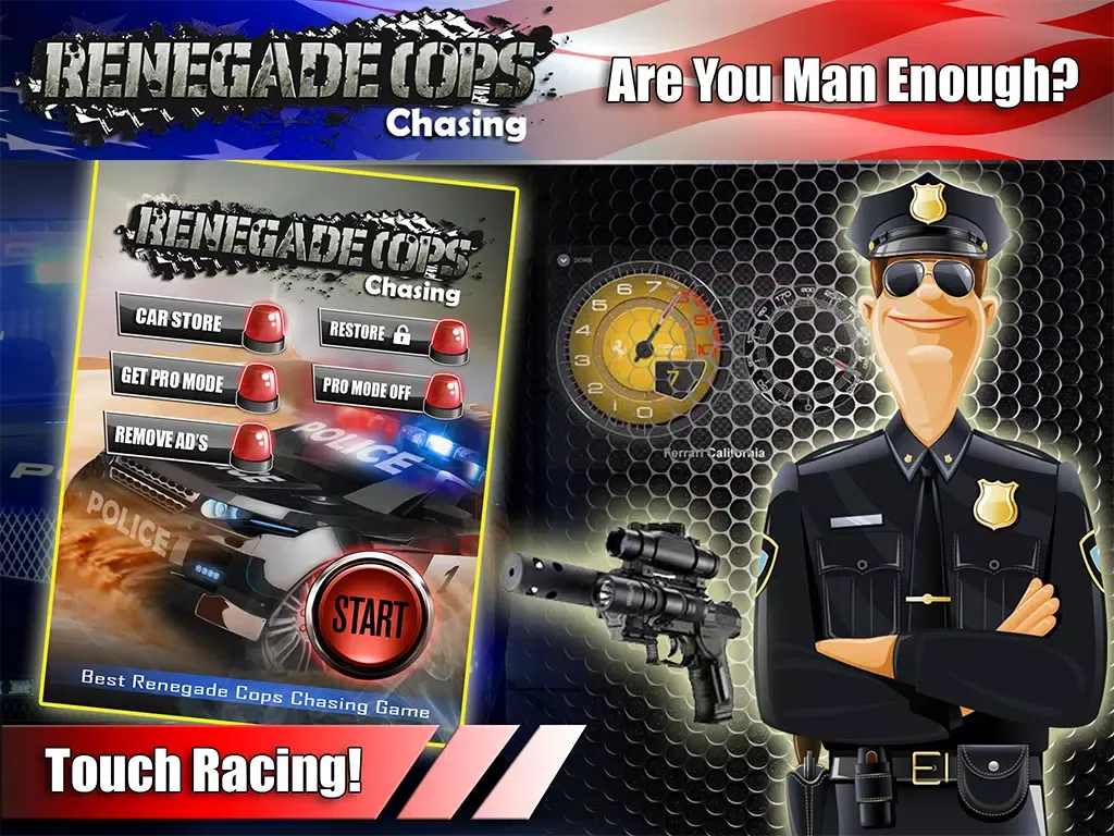 Screenshot di Renegade Cop Chase FREE : Custom Police NK & OI Hot Rod Supercars Escape the Law iPad 
