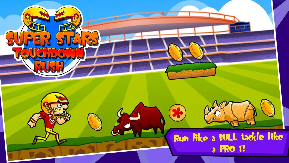 Capturas de tela do Superstar Touch Down Rush Free : All American Wild Football match