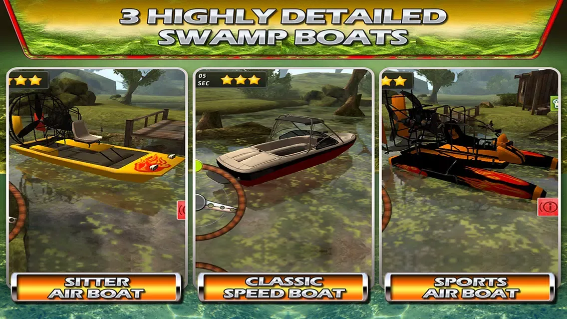 Swamp Boat 3D River Sports Fast Parking Race Game Ekran Görüntüleri