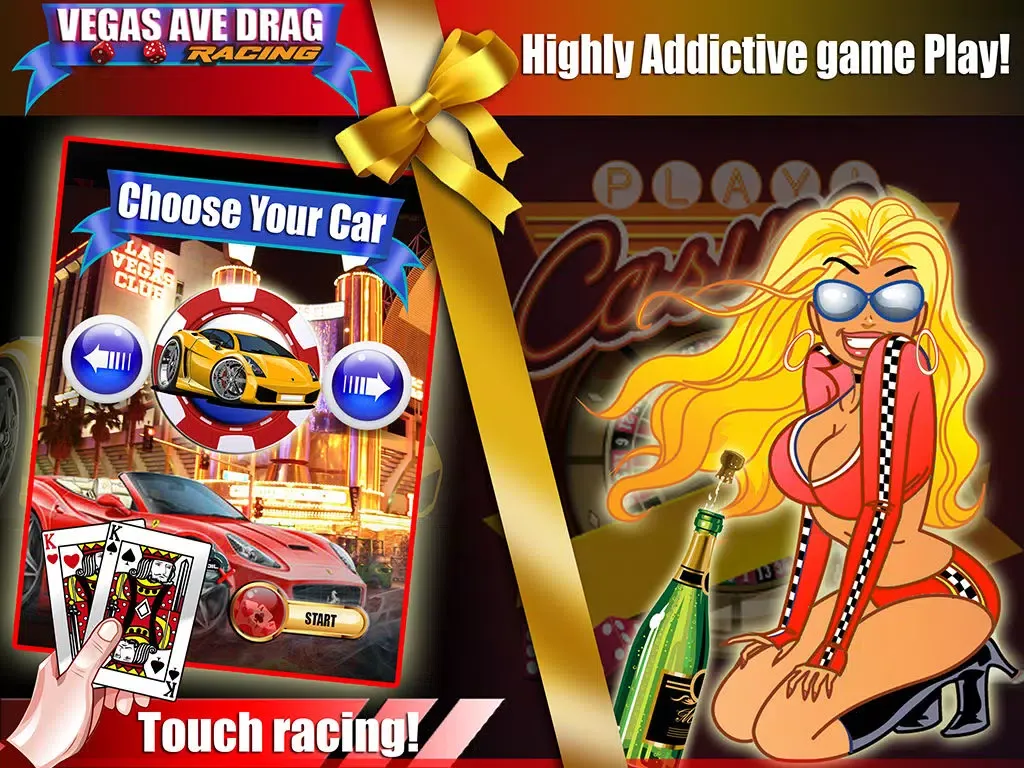 Las Vegas Strip Drag Race for Money PRO: Play your cards right to win the hot car race iPad 应用截图