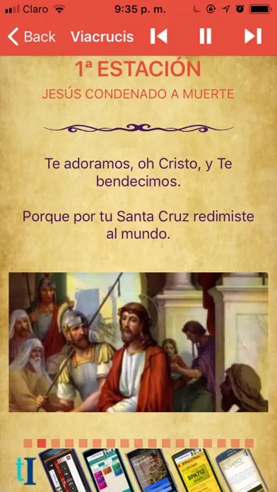 Tangkapan skrin El Santo Viacrucis con audio
