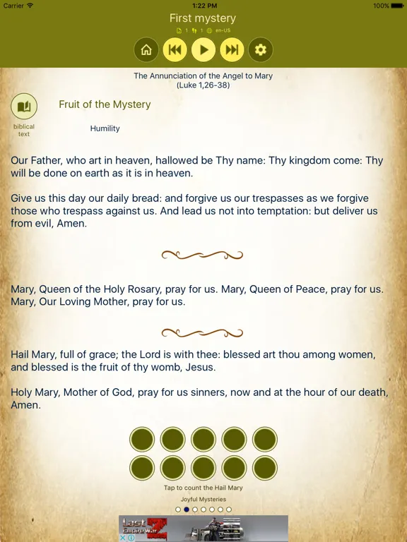 Zrzuty ekranu Holy Rosary with audio iPad 