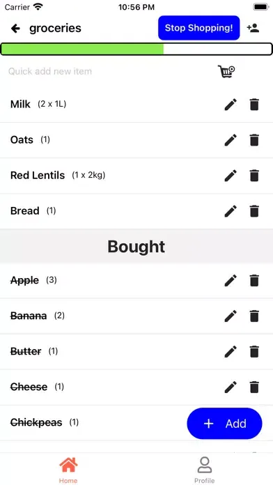 Tangkapan layar WeShop - Shopping Lists