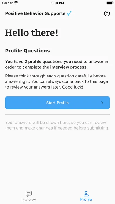 Screenshot di Applicant Interview