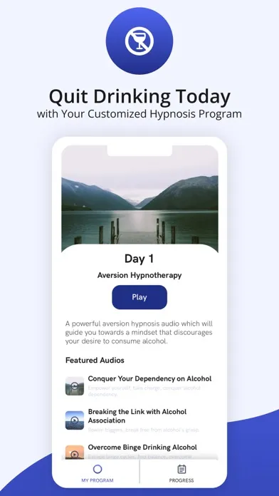 Capturas de tela do Sober: Quit Drinking Hypnosis