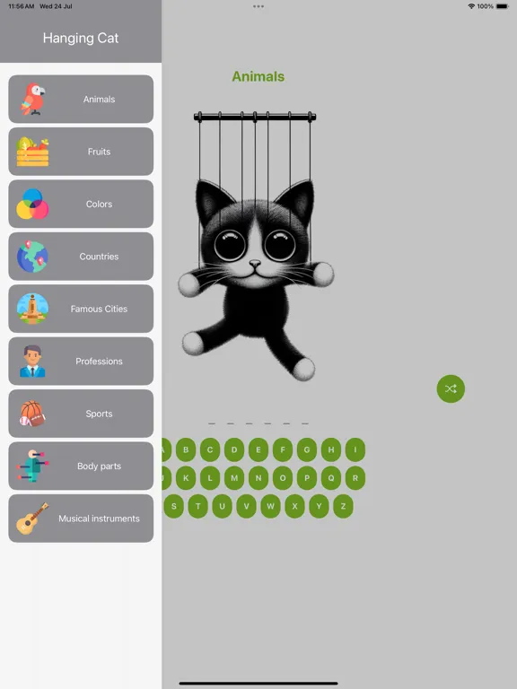 Capturas de tela do Hanging Cat iPad 