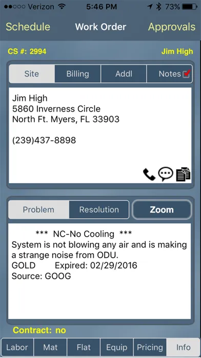 TMS ACOTRUCK Mobile Work Order Screenshots