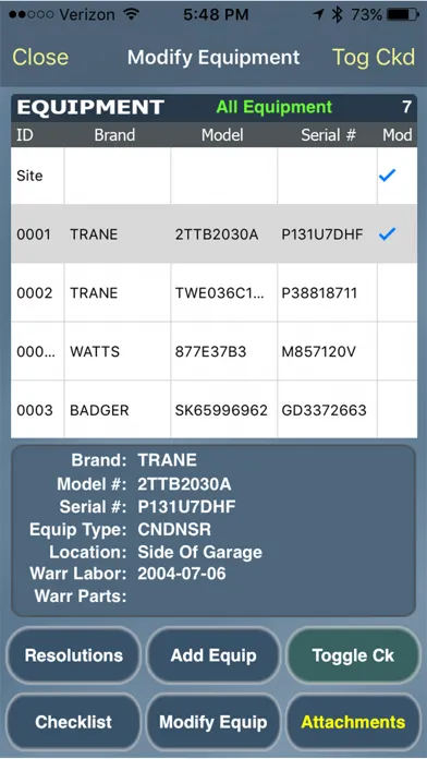 TMS ACOTRUCK Mobile Work Order Screenshots