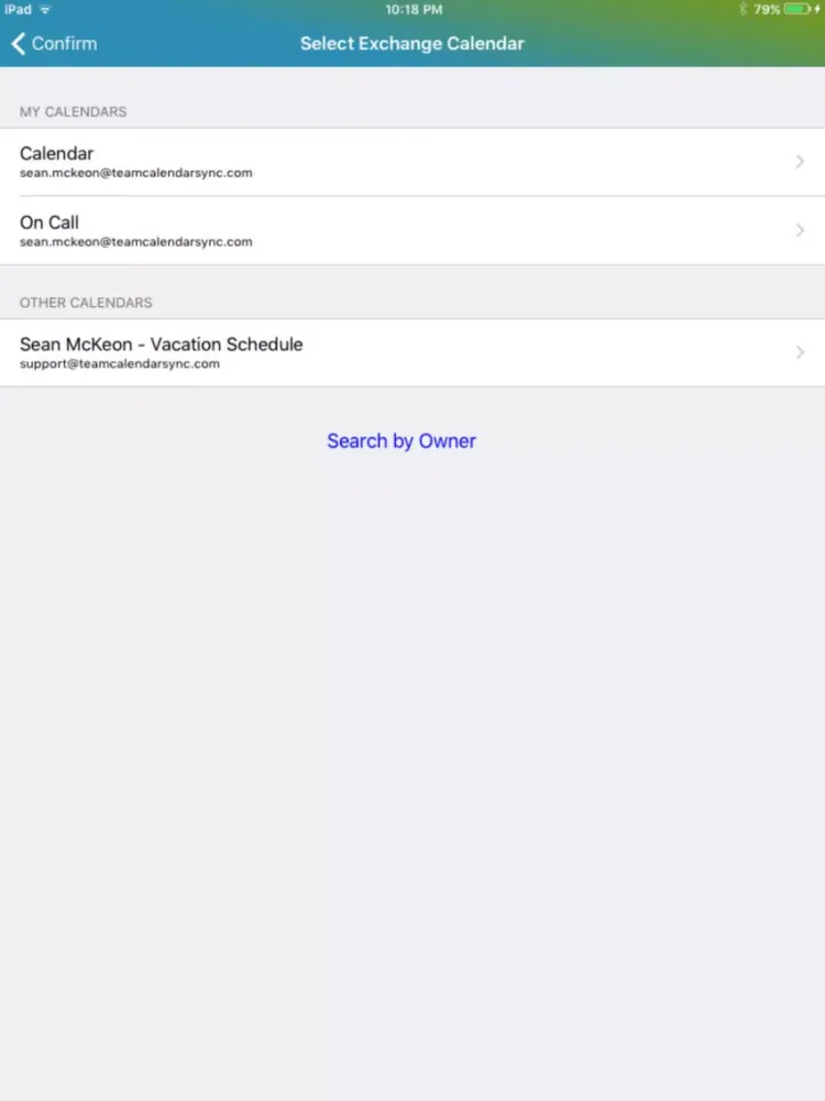 Team Calendar Sync iPad স্ক্রিনশট