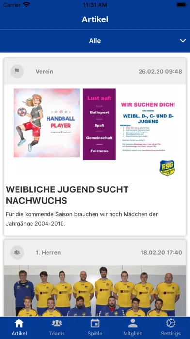 Eschweiler SG Handball スクリーンショット