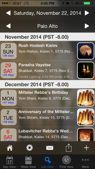 Captures d'écran de Pocket Luach - The Jewish Calendar (siddur, zmanim)