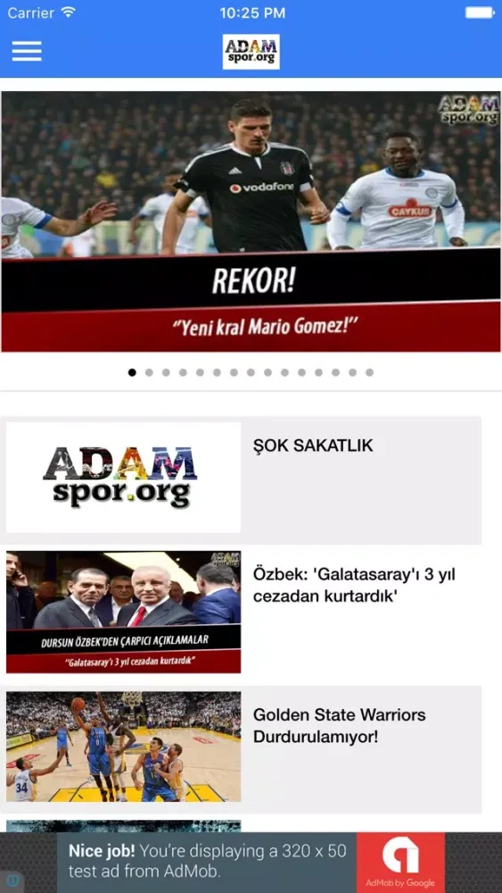 Capturas de tela do Adamspor