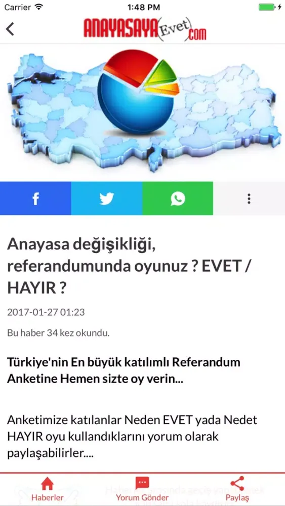 Capturas de tela do Anayasaya Evet