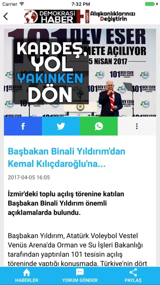 Screenshot di Demokrasi Haber