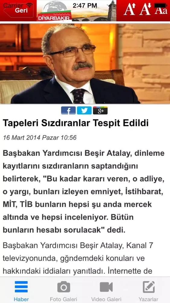 Tangkapan skrin Diyarbakır Gündem